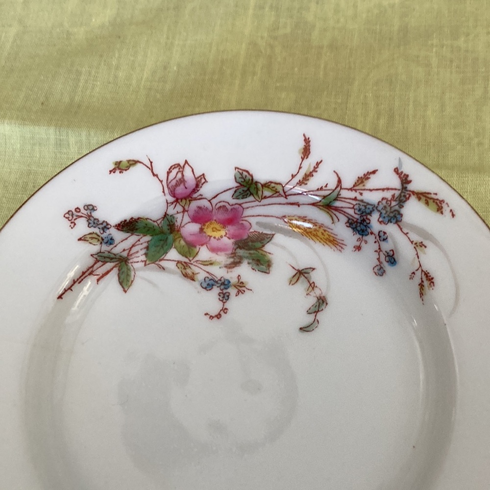 LIMOGE 5 lot sm. Bowls 1” deep w/gr., pink, blue, yel. flower sprays, - Picture 6 of 8